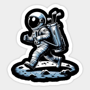 Golf Novelty Funny Astronaut Golfing Funny Golf Sticker